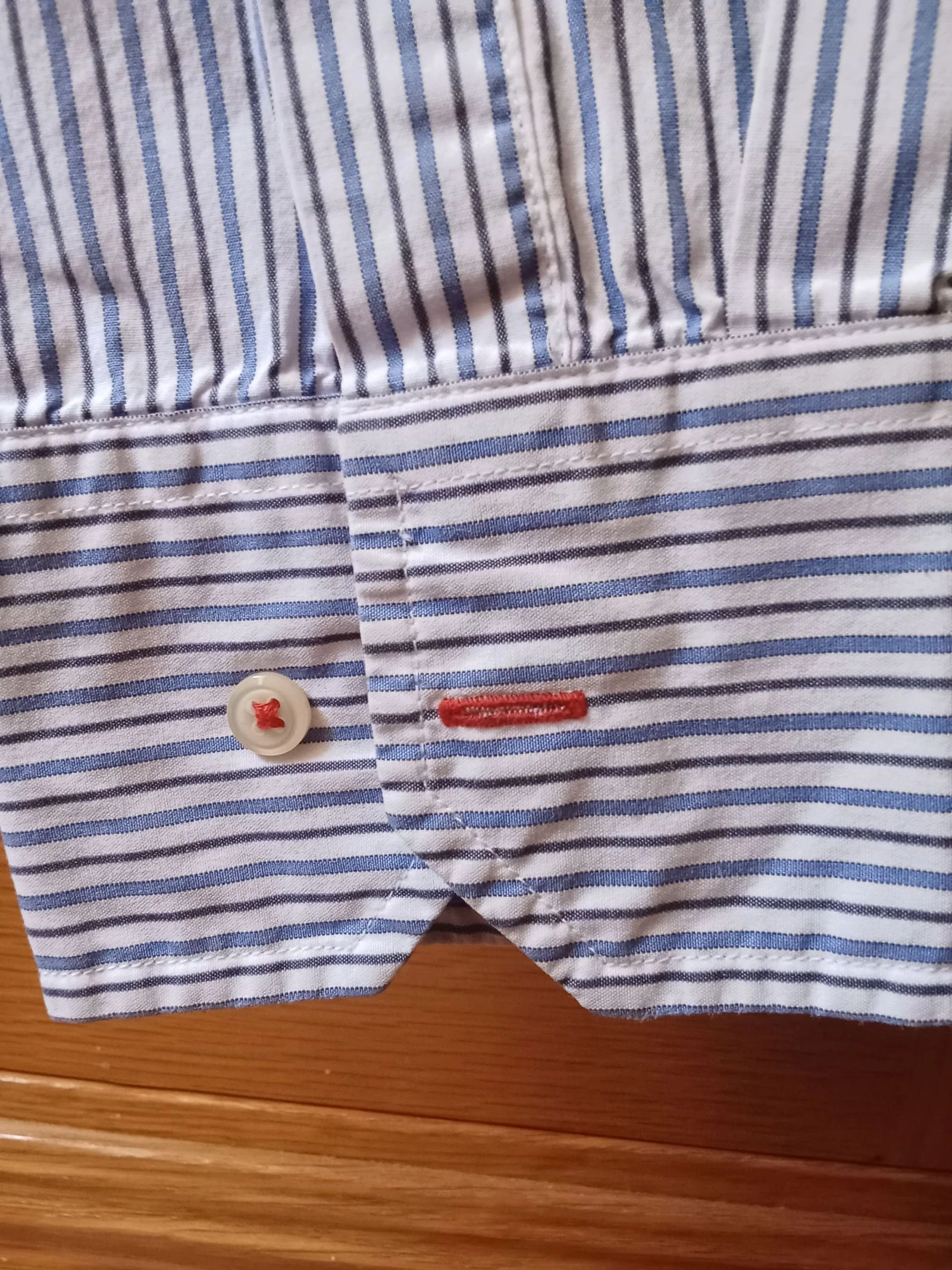 Camisa de homem riscas azuis e brancas tamanho XL nova 100% algodão – photo 9